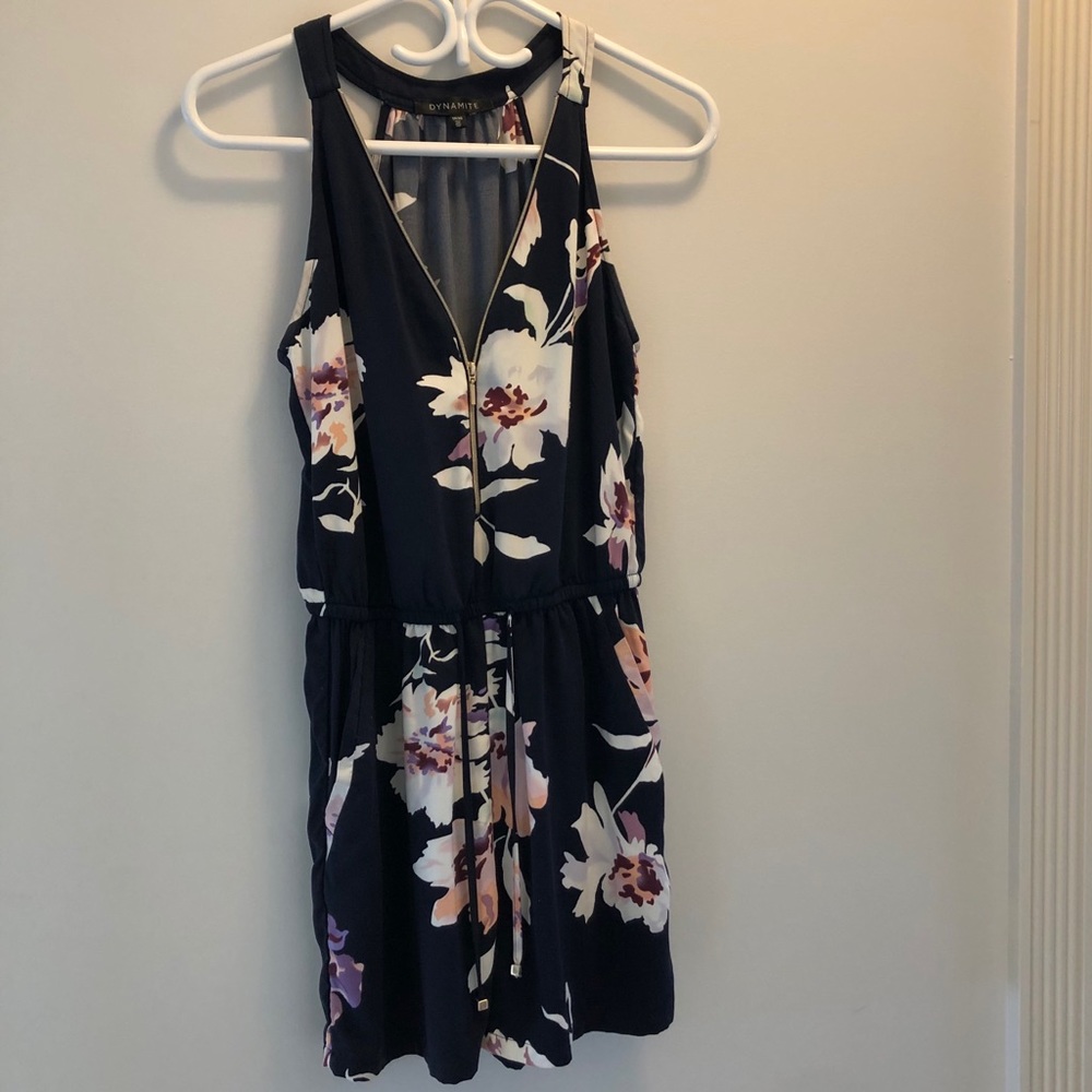 Dynamite Navy Floral Romper